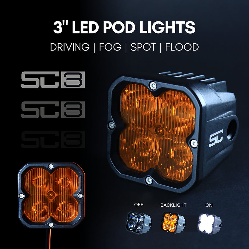 SC3 Square LED Light Pods