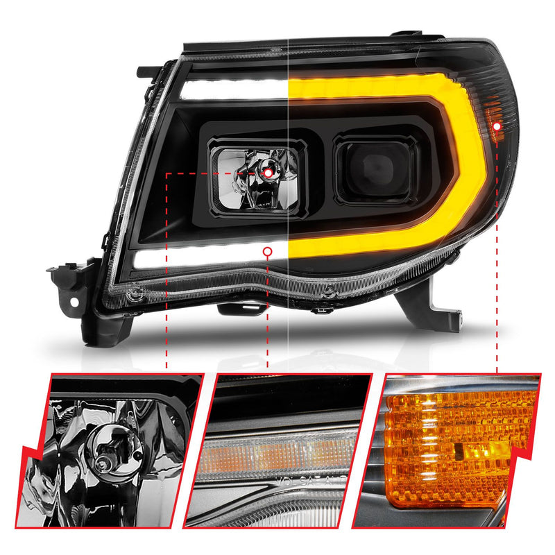 Anzo LED Projector Plank Style Headlights for Tacoma (2005-2011)