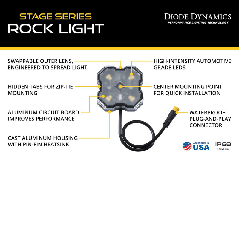 Diode Dynamics Stage Series LED Rock Light Kit for Tacoma (2024-2025)