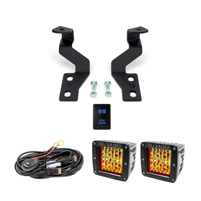 Cali Raised Low Profile LED Ditch Light Brackets Kit for Tundra (2014-2021)