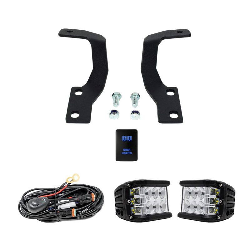 Cali Raised Low Profile LED Ditch Light Brackets Kit for 4Runner (2010-2024)