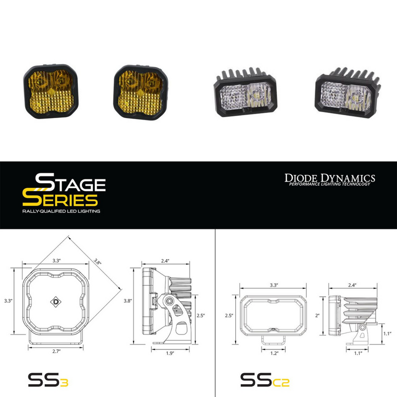 Diode Dynamics Stage Series Backlit Ditch Light Kit for Tacoma (2024-2025)