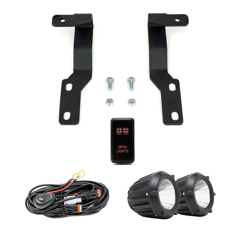 Cali Raised Low Profile LED Ditch Lights Brackets Kit for Tacoma (2005-2015)