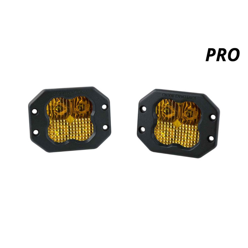 Diode Dynamics SS3 SAE Yellow Flush Mount LED Pods