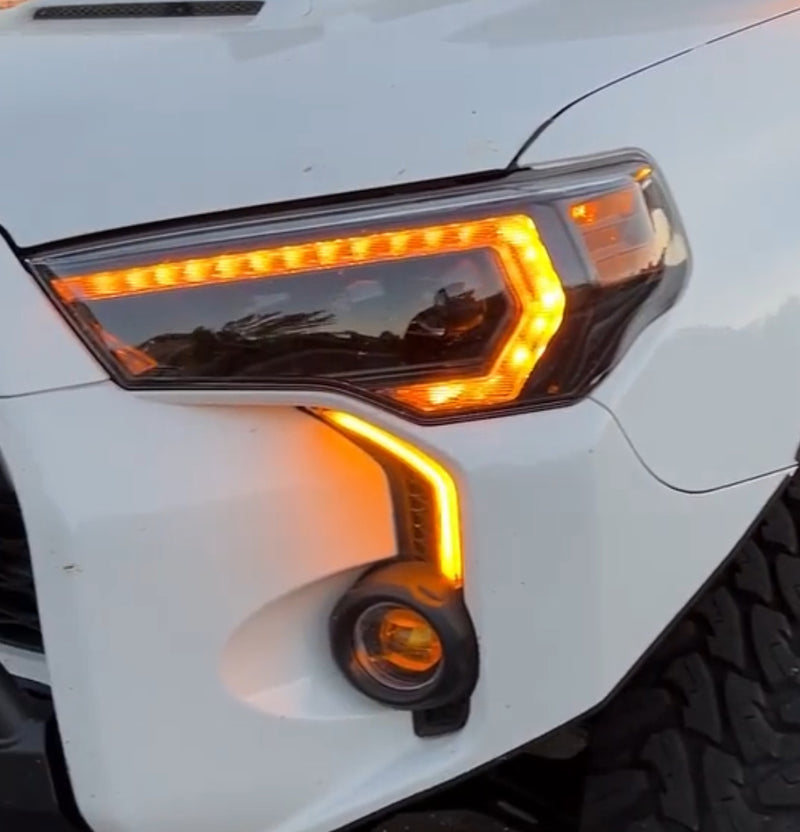 LED DRL Fog Light Fang Bezel Kit for 4Runner (2014-2024)