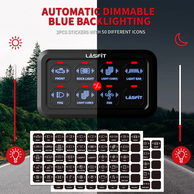 Lasfit 8 Gang Switch Control Panel