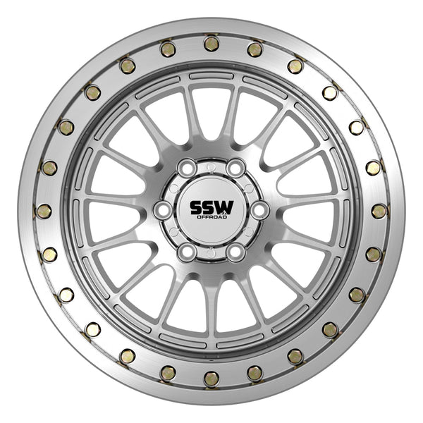 SSW Off-Road Beadlock DAKAR Wheel - Machined Silver - 17X9.0 -25 (6 LUG)