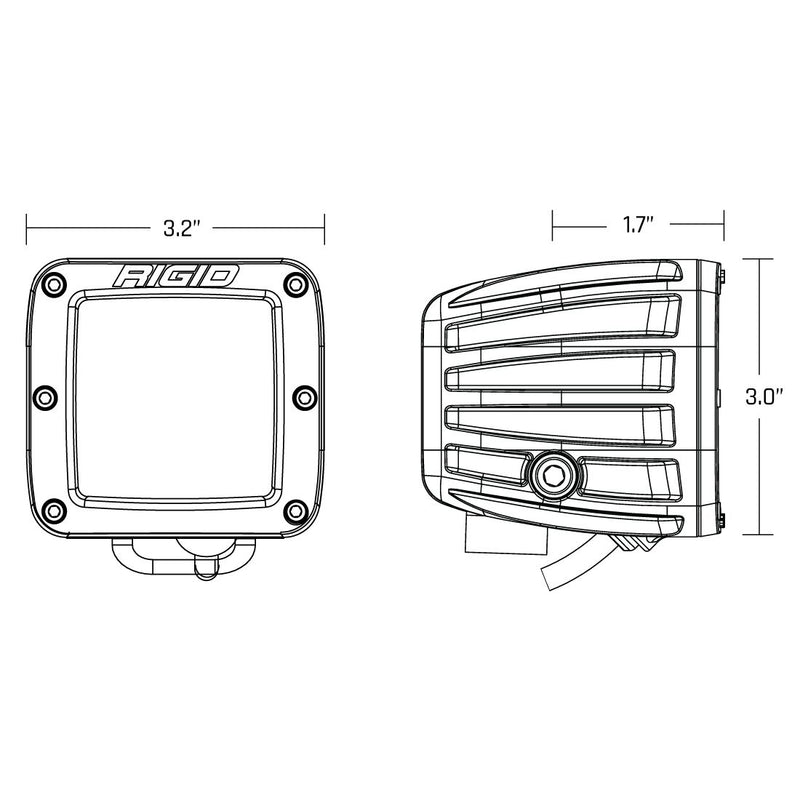 Rigid D-Series Amber Pro Lens Spot Optic LED Light Pods