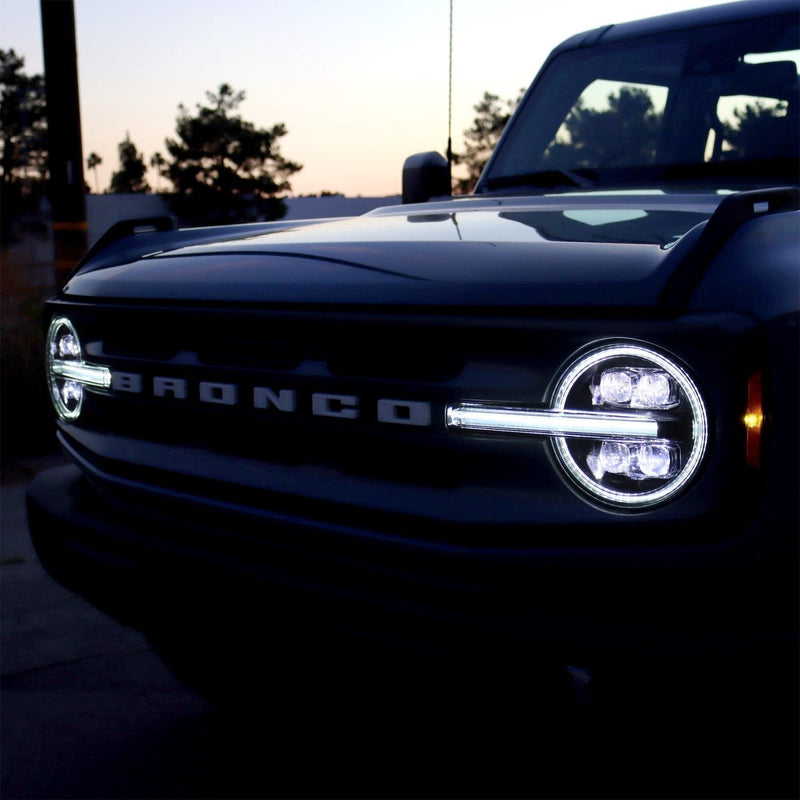 21-23 Ford Bronco / 22-23 Bronco Raptor NOVA-Series LED Projector Headlights Black - Aspire Auto Accessories