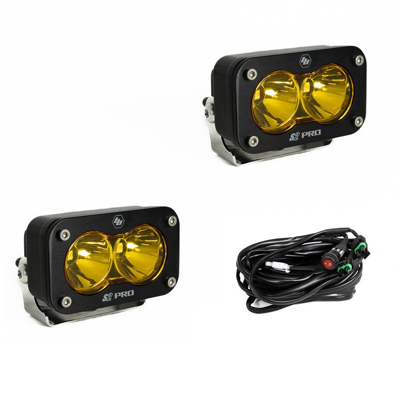 Baja Designs S2 Pro Black LED Auxiliary Light Pod Pair - Universal - Aspire Auto Accessories