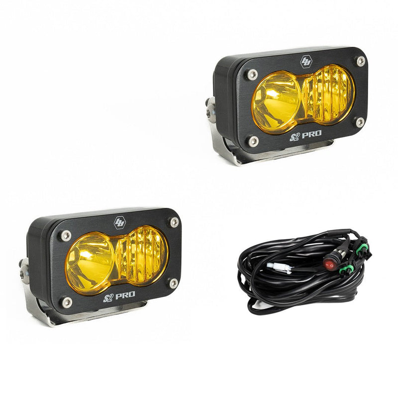 Baja Designs S2 Pro Black LED Auxiliary Light Pod Pair - Universal - Aspire Auto Accessories