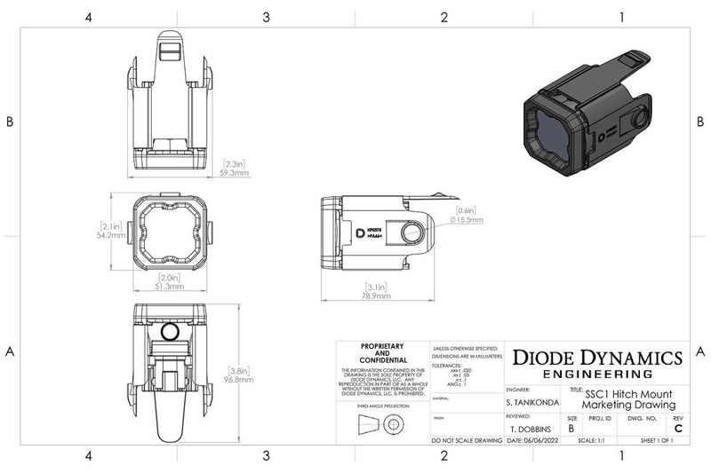 Diode Dynamics HitchMount LED Pod Reverse Kit for 2016-2023 Toyota Tacoma - Aspire Auto Accessories