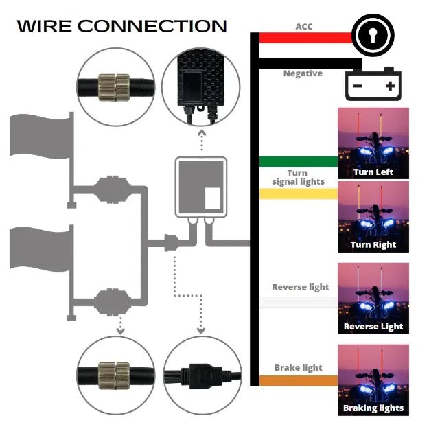 Extreme LED RGB Whip Light (Set of 2) - Aspire Auto Accessories