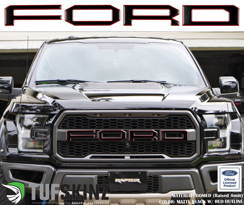 "FORD" Raptor Grill Lettering Overlays Fits 2015-2020 Ford F-150 - Aspire Auto Accessories