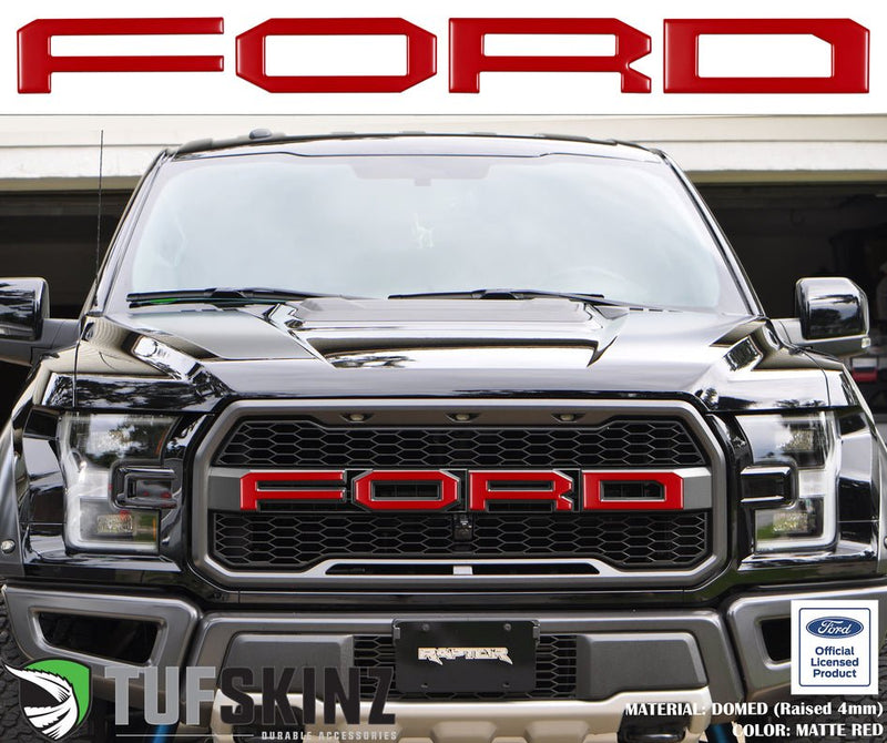 "FORD" Raptor Grill Lettering Overlays Fits 2015-2020 Ford F-150 - Aspire Auto Accessories