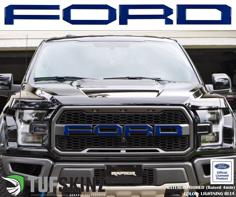 "FORD" Raptor Grill Lettering Overlays Fits 2015-2020 Ford F-150 - Aspire Auto Accessories