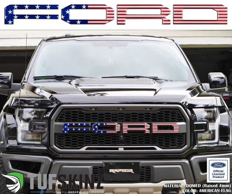 "FORD" Raptor Grill Lettering Overlays Fits 2015-2020 Ford F-150 - Aspire Auto Accessories