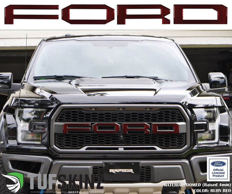 "FORD" Raptor Grill Lettering Overlays Fits 2015-2020 Ford F-150 - Aspire Auto Accessories