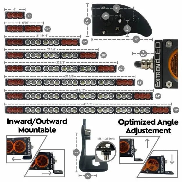 X6 Series Amber and White LED Light Bars (All Sizes) - Aspire Auto Accessories