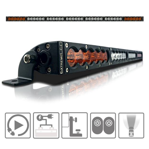 X6S Slim Amber/White LED Light Bar & Harness (All Sizes) - Aspire Auto Accessories